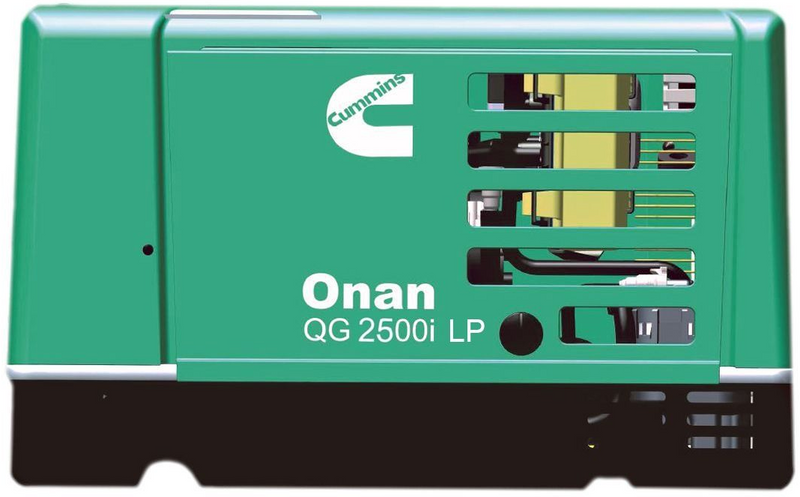 Load image into Gallery viewer, Onan QG 2500i LP generator control panel with Cummins logo on a white background