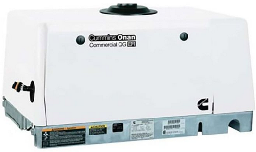 Load image into Gallery viewer, Cummins Onan QG7000 commercial mobile generator 120/240v with white exterior housing.