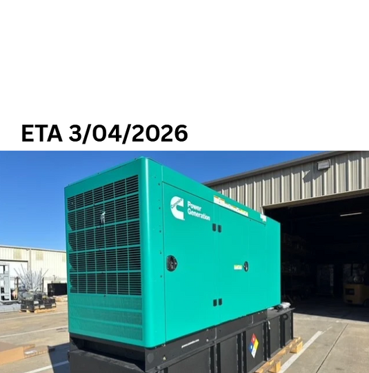 Cummins C125D6C diesel generator with green enclosure and subbase fuel tank with an ETA of 3/4/26