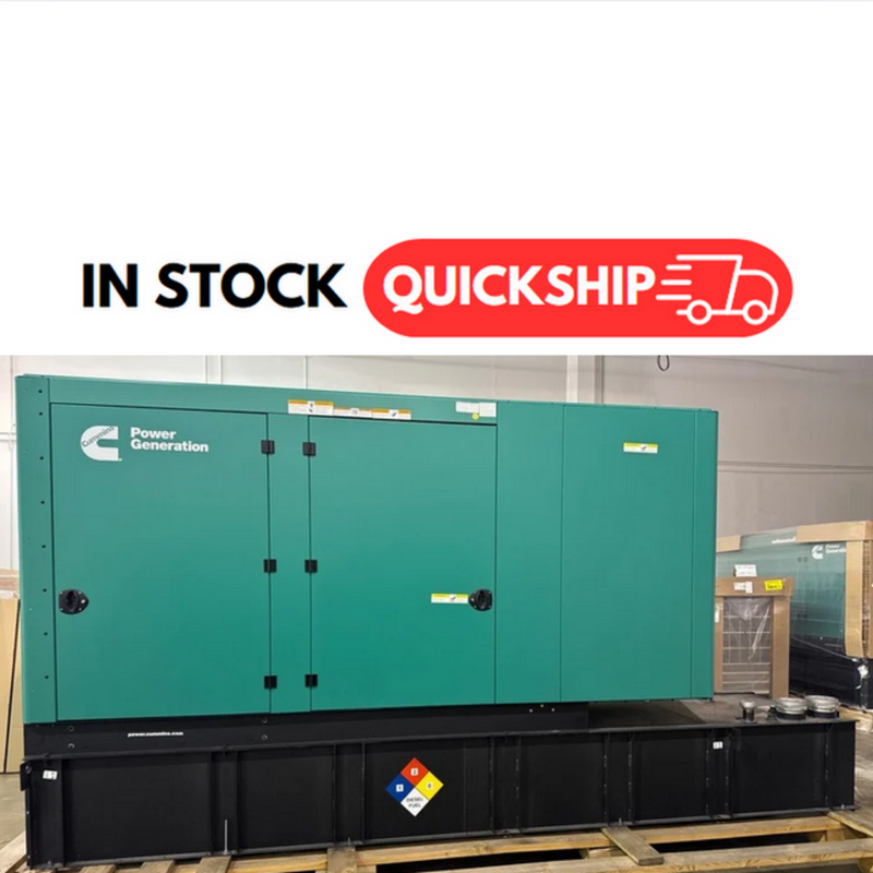 Load image into Gallery viewer, Cummins C125DD diesel generator - 125kW @ 277/480V 3-Phase with green sound enclosure and subbase fuel tank