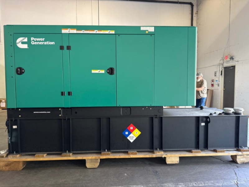 Load image into Gallery viewer, Cummins C125D6C Diesel Generator with green sound attenuated enclosure and 24-hour subbase fuel tank