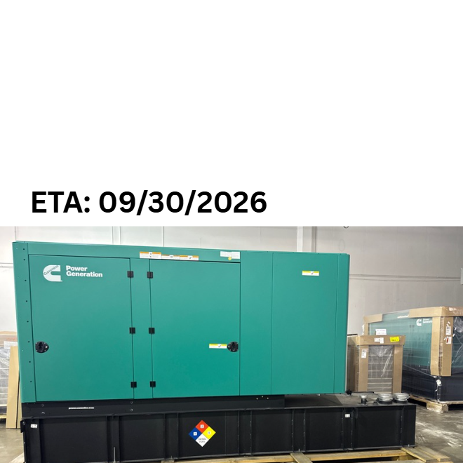 Load image into Gallery viewer, Cummins C200D6D diesel generator with green sound attenuated enclosure and subbase fuel tank with ETA 9/30/2026