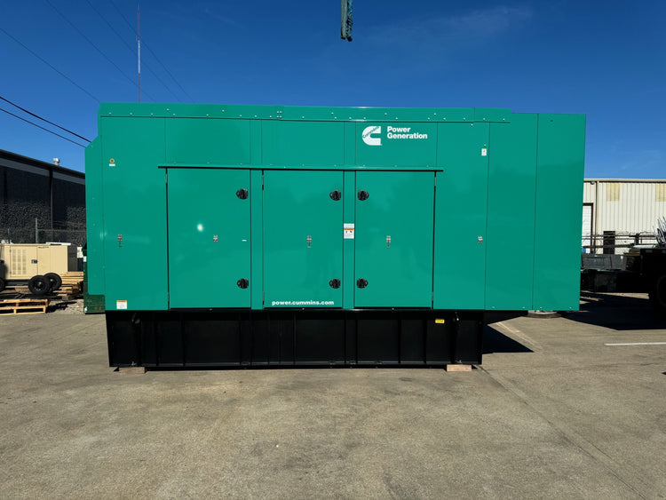 Cummins C500DFEK 500kW @ 277/480V 3-Phase Diesel Generator with 24-hour subbase fuel tank and green external housing