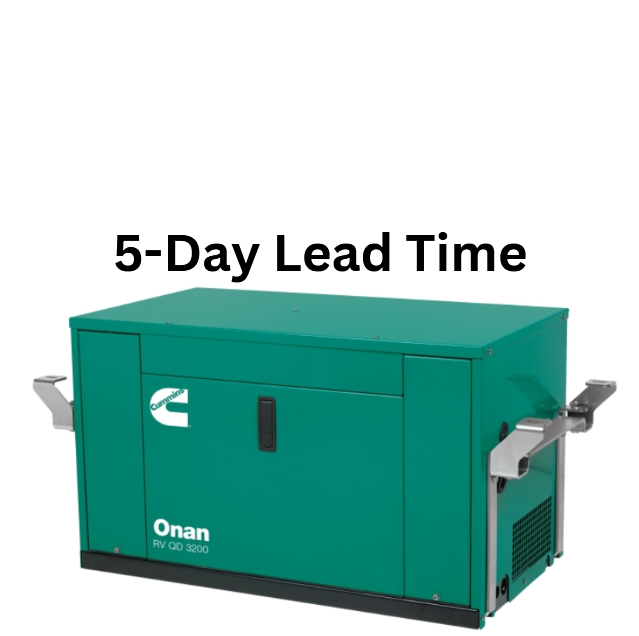 Load image into Gallery viewer, Green Onan generator with '5-Day Lead Time' text on a white background
