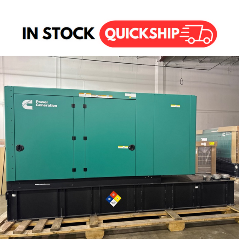 Load image into Gallery viewer, Cummins C125D6D, C150D6D, and C200D6D diesel generator with subbase fuel tank and green sound enclosure - IN STOCK
