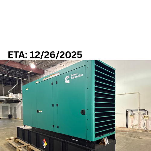 Cummins C150D6D diesel generator with green enclosure and 24 hour subbase fuel tank ETA 12/26/2025