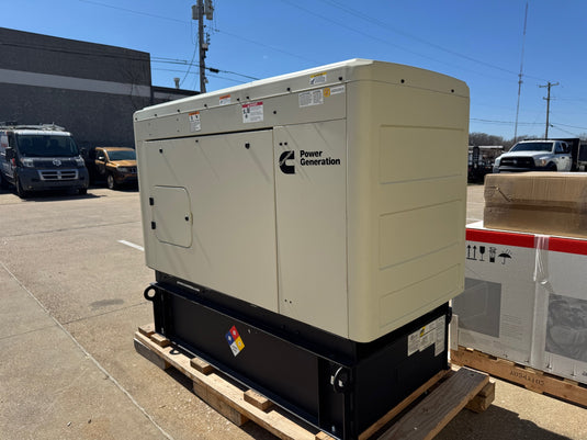 Cummins C20D6 with sandstone enclosure and 24-hour subbase fuel tank