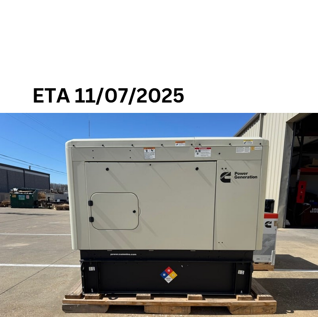 Cummins C20D6 diesel home generator with sound enclosure and 24-hour subbase fuel tank and ETA 11/07/2025