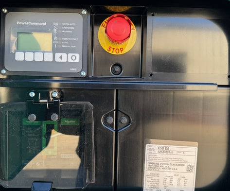 Cummins C30D6 and C50D6 PowerCommand 1.1 Control Panel and E-Stop.