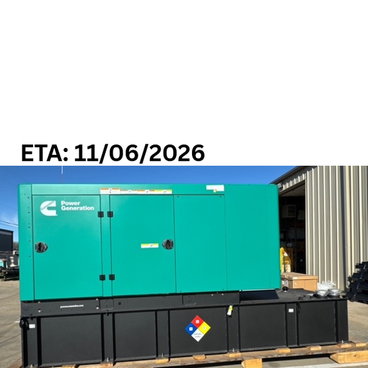 Cummins C50D6C diesel generator with green sound attenuated enclosure and subbase fuel tank with an ETA: 11/06/2026