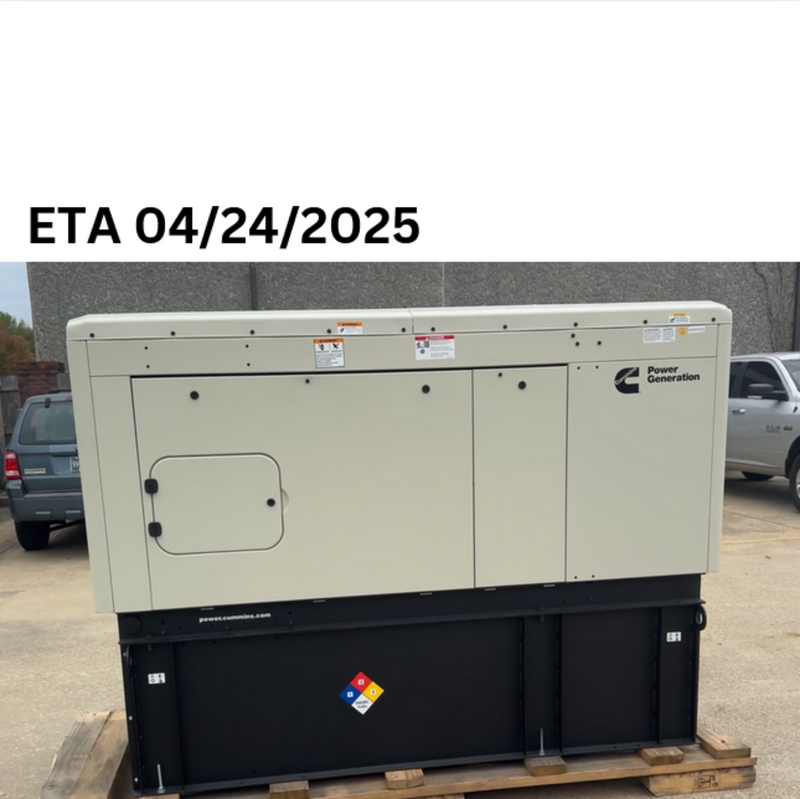 Load image into Gallery viewer, Cummins C50D6 diesel whole house generator with sound attenuated sandstone enclosure and 24-hour subbase fuel tank
