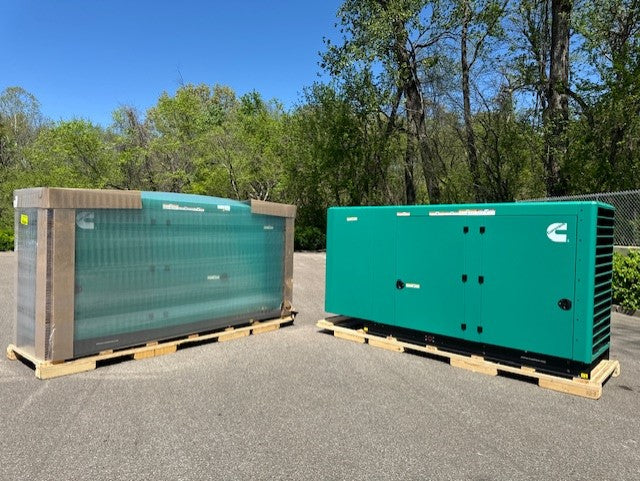 Cummins RS150 QuietConnect generators with green sound attenuated enclosure