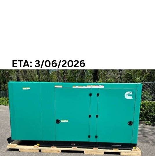 Cummins RS150 QuietConnect NG/LP with green aluminum sound enclosure and an ETA: March 6, 2026