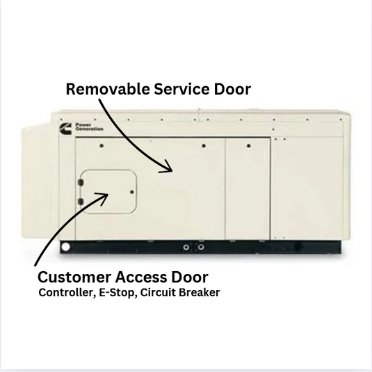 Cummins QuietConnect showing access doors