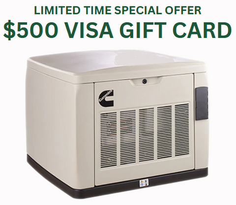Limited time offer includes $500 Visa Gift Card with purchase of Cummins RS13A